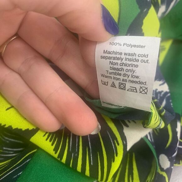 J Crew petite size 0 green floral blouse top (i1) - Picture 8 of 16